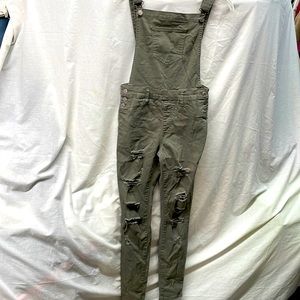 Pello jeans distressed skinny leg overalls ladies sz M